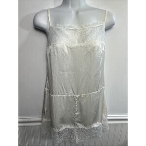 Mimi Holliday Silk Cami Teddy / Romper Small Off White Lace Button Close Fairy